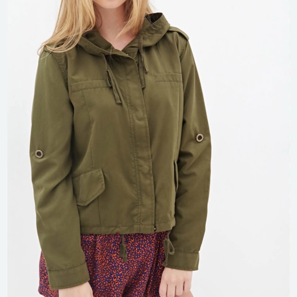 Forever 21 Olive Army Green Trench Jacket - Women
